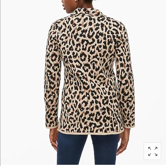 J. Crew Leopard Sweater Blazer Size XS NWT Cotton - Picture 3 of 11